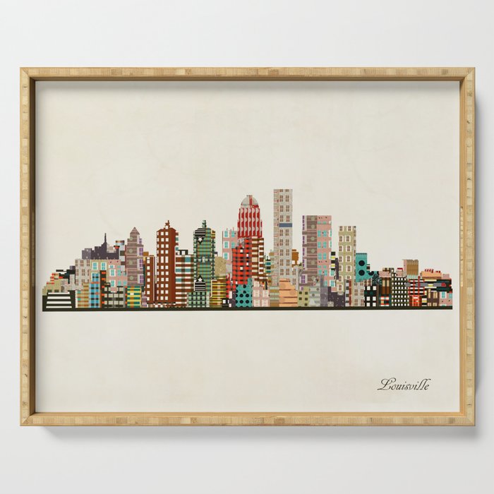 louisville kentucky skyline Serving Tray Gallery Image 1