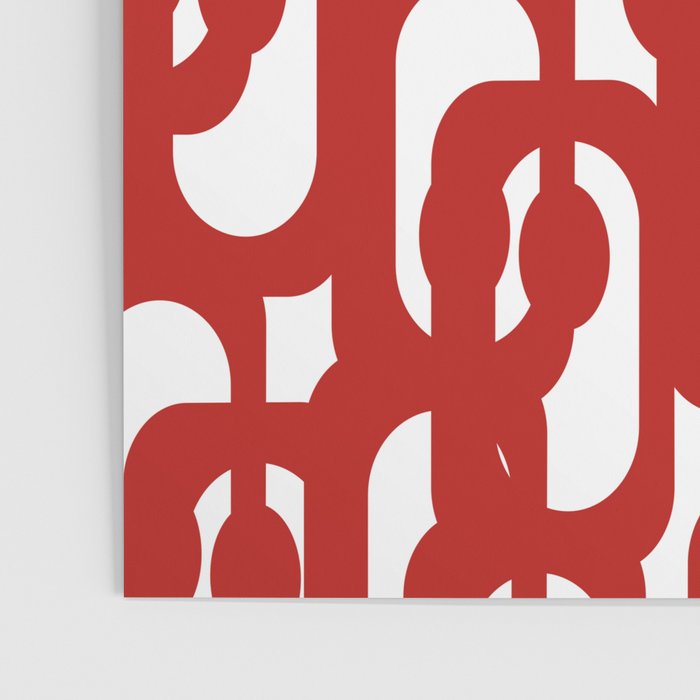 Mid Century Modern Contemporary Loop Pattern in Red and White Poster Gallery Image 3