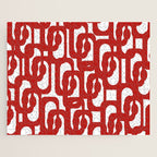 Mid Century Modern Contemporary Loop Pattern in Red and White Jigsaw Puzzle Gallery Image 1