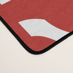 Mid Century Modern Contemporary Loop Pattern in Red and White Desk Mat Gallery Image 4