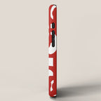 Mid Century Modern Contemporary Loop Pattern in Red and White iPhone Case Gallery Image 2