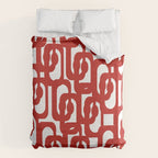 Mid Century Modern Contemporary Loop Pattern in Red and White Duvet Cover Gallery Image 6