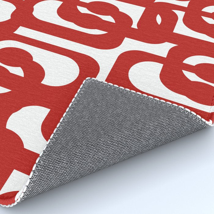 Mid Century Modern Contemporary Loop Pattern in Red and White Rug Gallery Image 4