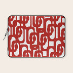 Mid Century Modern Contemporary Loop Pattern in Red and White Laptop Sleeve Gallery Image 1