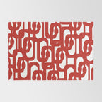 Mid Century Modern Contemporary Loop Pattern in Red and White Rug Gallery Image 2