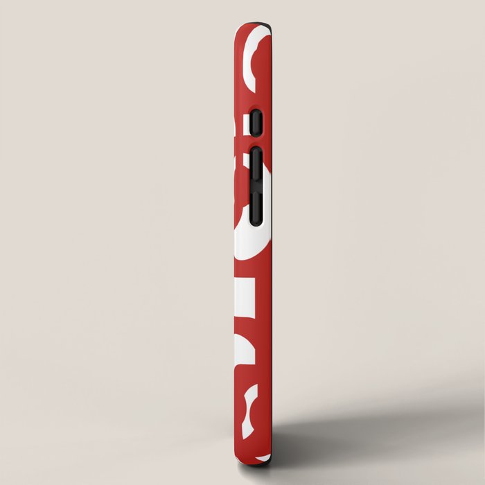 Mid Century Modern Contemporary Loop Pattern in Red and White iPhone Case Gallery Image 2