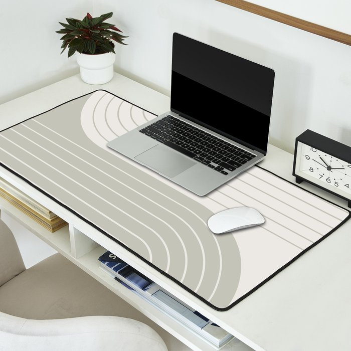Two Tone Line Curvature LXIII Desk Mat Gallery Image 2