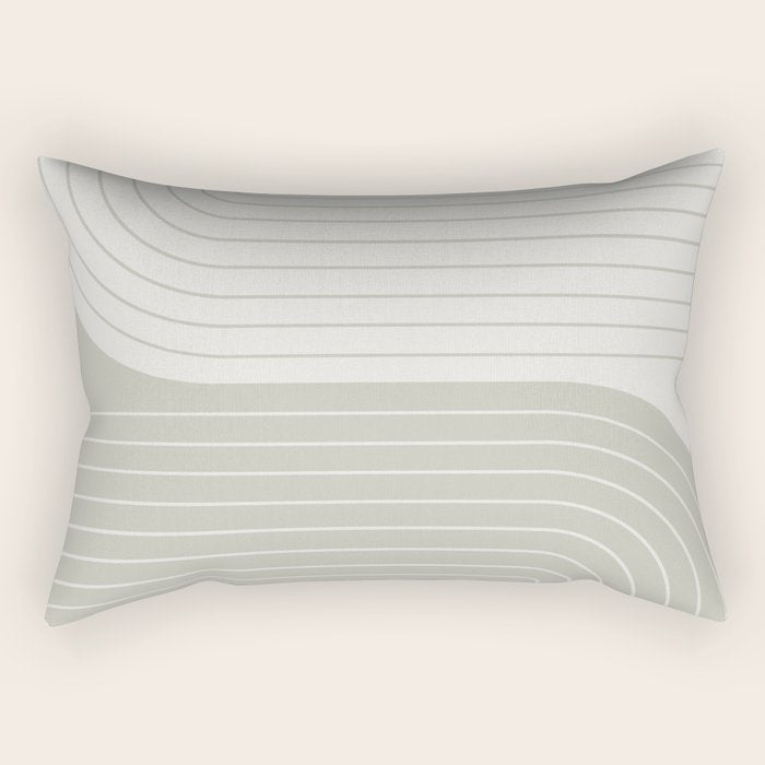 Two Tone Line Curvature LXIII Rectangular Pillow Gallery Image 2