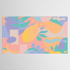 Lemons in Amalfi / Abstract shapes, Pink, Turquoise, Yellow, Lavender Tablecloth Gallery Image 2