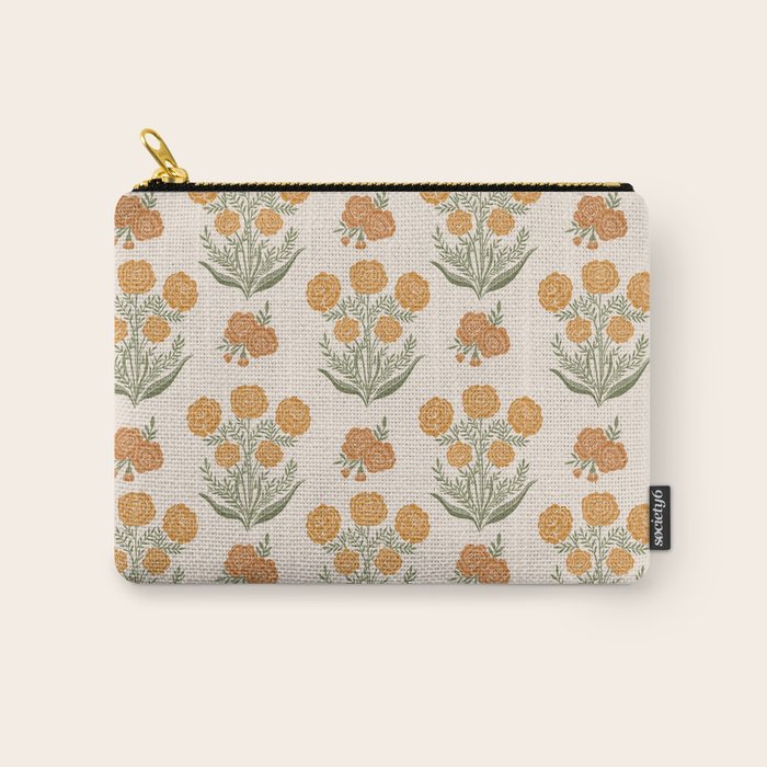 Marigold Block Print Carry All Pouch Gallery Image 1