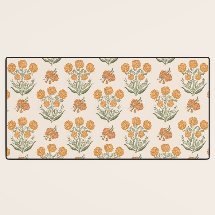 Marigold Block Print Desk Mat Gallery Image 3