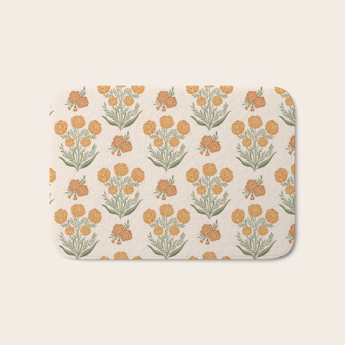 Marigold Block Print Bath Mat Gallery Image 1