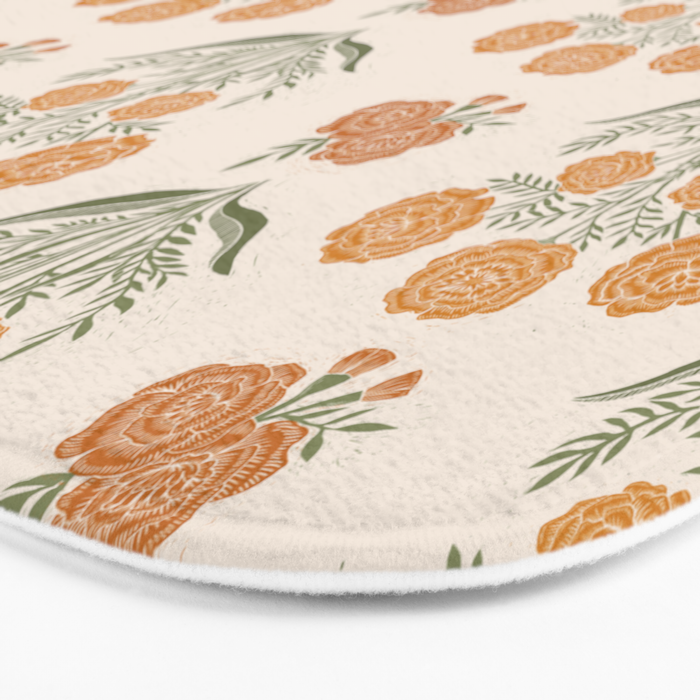 Marigold Block Print Bath Mat Gallery Image 3
