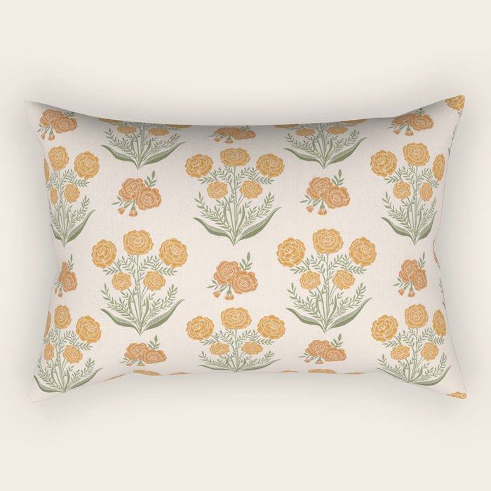 Marigold Block Print Rectangular Pillow Gallery Image 2