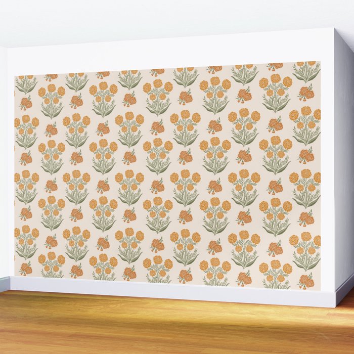 Marigold Block Print Wall Mural Gallery Image 2