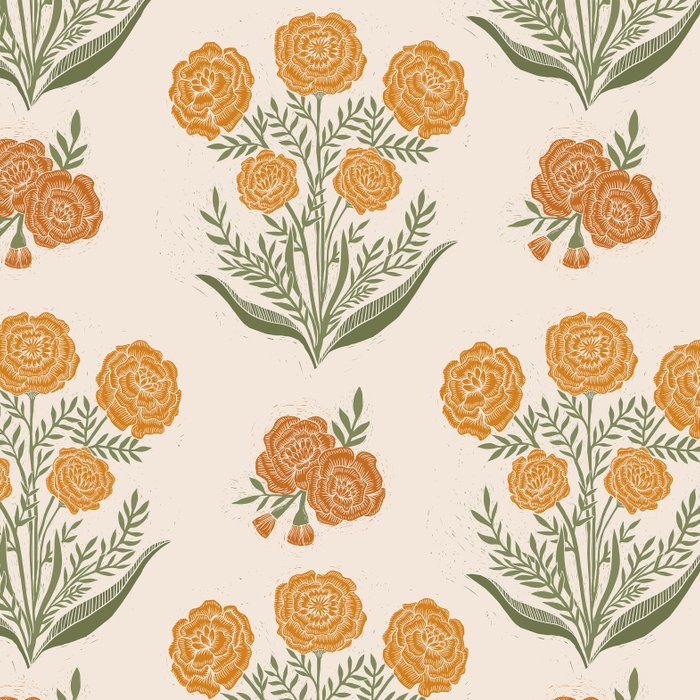 Marigold Block Print Coffee Mug Gallery Image 2