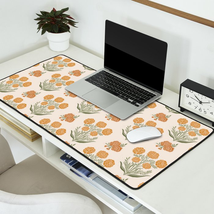 Marigold Block Print Desk Mat Gallery Image 2