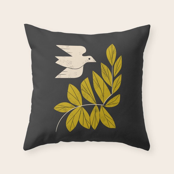 Dove and Branch Throw Pillow Gallery Image 1