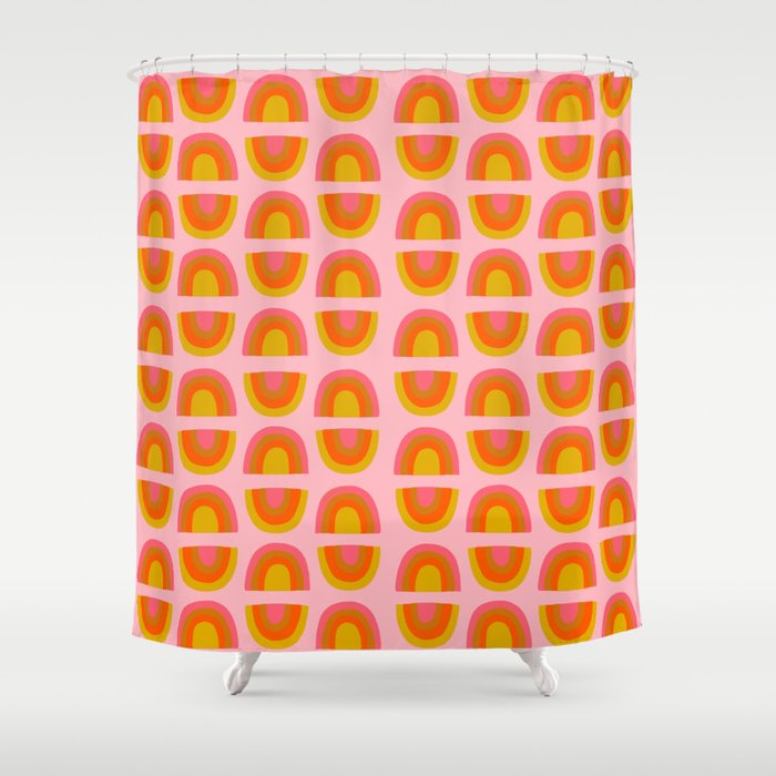 Vintage Rainbow Print Shower Curtain Gallery Image 1