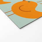 Birdies - Cute Bird Pattern in Orange, Rust, and Light Aqua Welcome Mat Gallery Image 2
