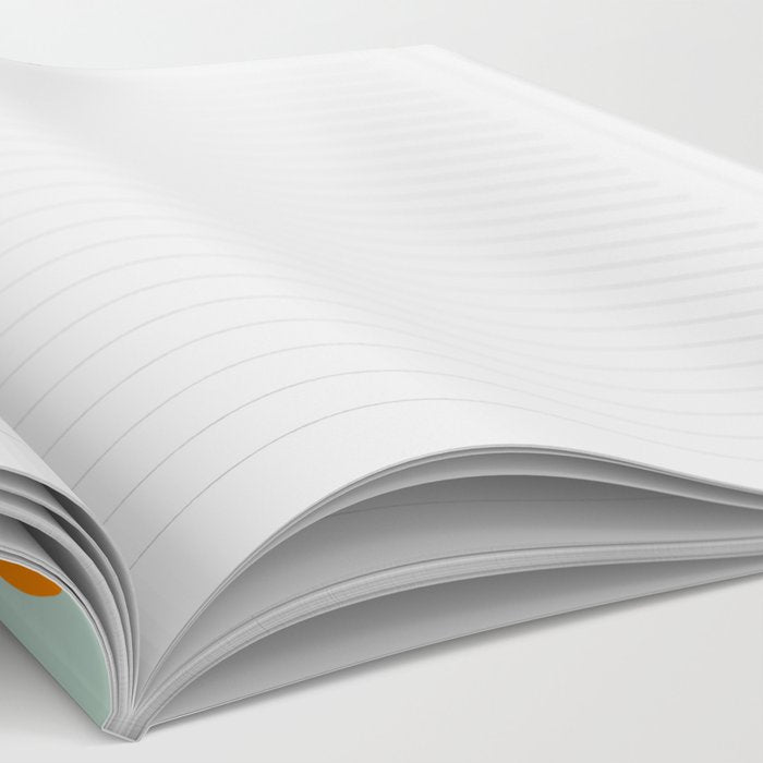 Birdies - Cute Bird Pattern in Orange, Rust, and Light Aqua Notebook Gallery Image 2