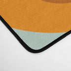 Birdies - Cute Bird Pattern in Orange, Rust, and Light Aqua Desk Mat Gallery Image 4