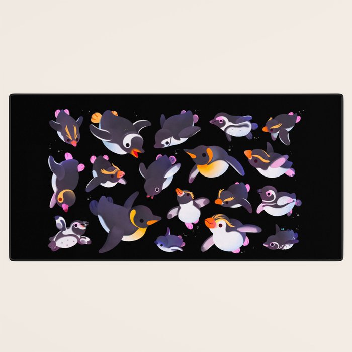 Penguin day - Name /dark Desk Mat Gallery Image 3