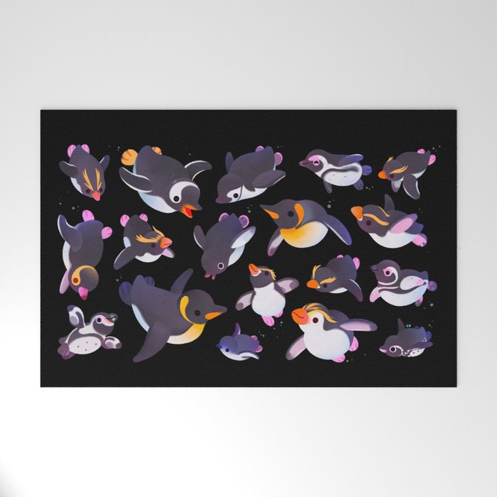 Penguin day - Name /dark Welcome Mat Gallery Image 1