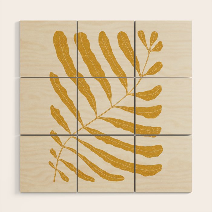 Yellow Plant Wood Wall Art Gallery Image 1