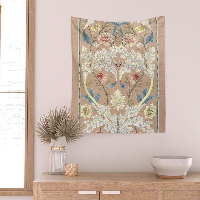 William Morris Antique Floral Embroidery Panel 1875 Wall Tapestry Gallery Image 2