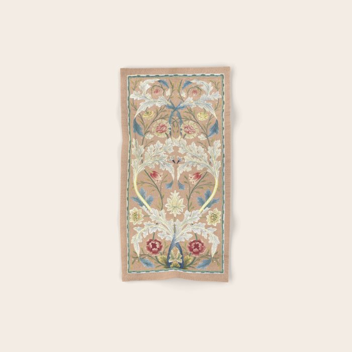William Morris Antique Floral Embroidery Panel 1875 Bath Towel Gallery Image 1