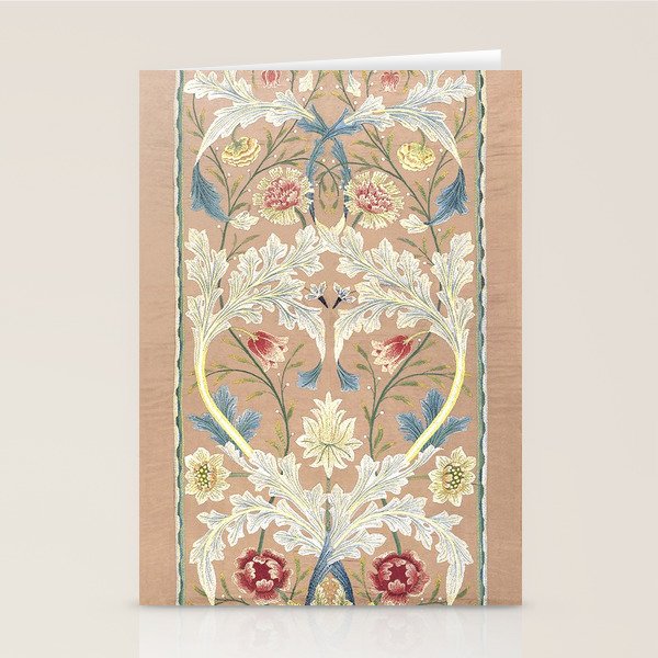 William Morris Antique Floral Embroidery Panel 1875 Stationery Card Gallery Image 1