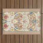 William Morris Antique Floral Embroidery Panel 1875 Outdoor Rug Gallery Image 1