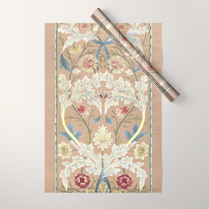 William Morris Antique Floral Embroidery Panel 1875 Wrapping Paper Gallery Image 1