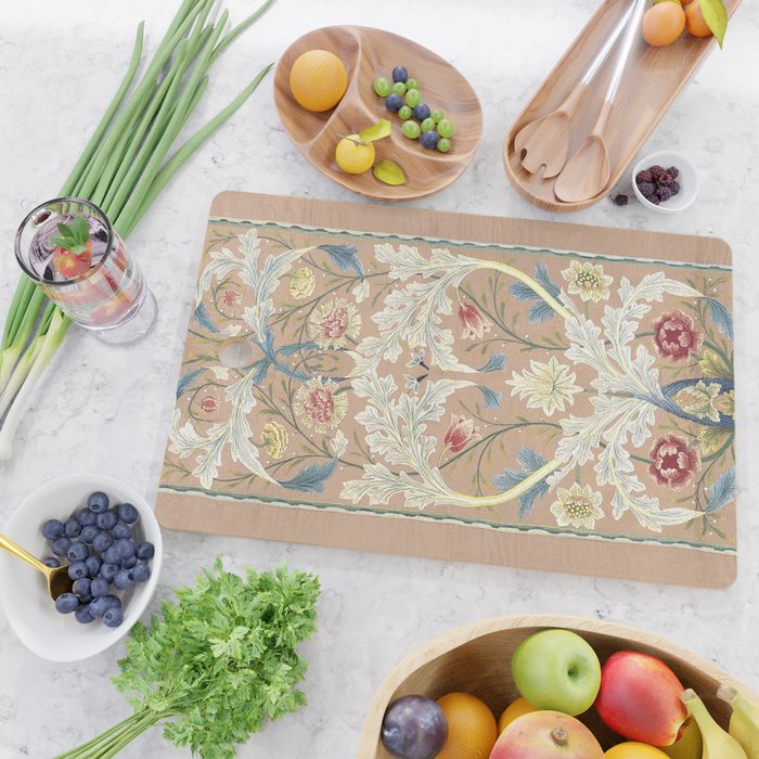 William Morris Antique Floral Embroidery Panel 1875 Cutting Board Gallery Image 2