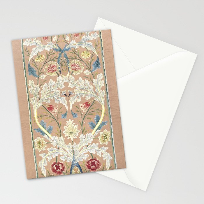 William Morris Antique Floral Embroidery Panel 1875 Stationery Card Gallery Image 2