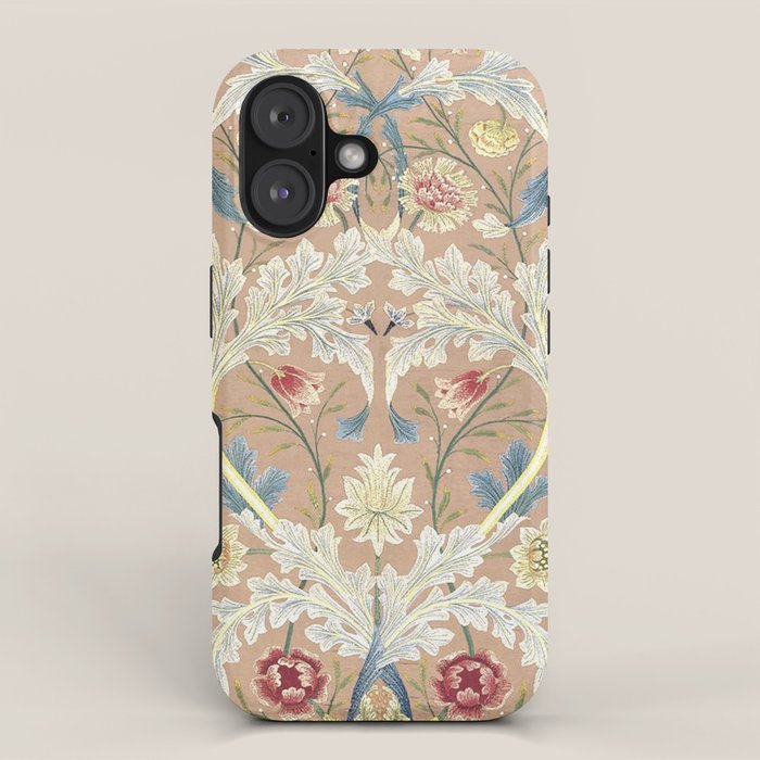 William Morris Antique Floral Embroidery Panel 1875 iPhone Case Gallery Image 1