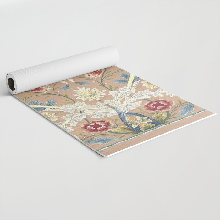 William Morris Antique Floral Embroidery Panel 1875 Yoga Mat Gallery Image 2