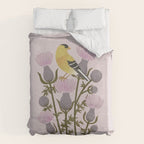 Goldfinch on Purple Thistles Duvet Cover Gallery Image 6