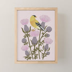 Goldfinch on Purple Thistles Mini Art Print Gallery Image 1