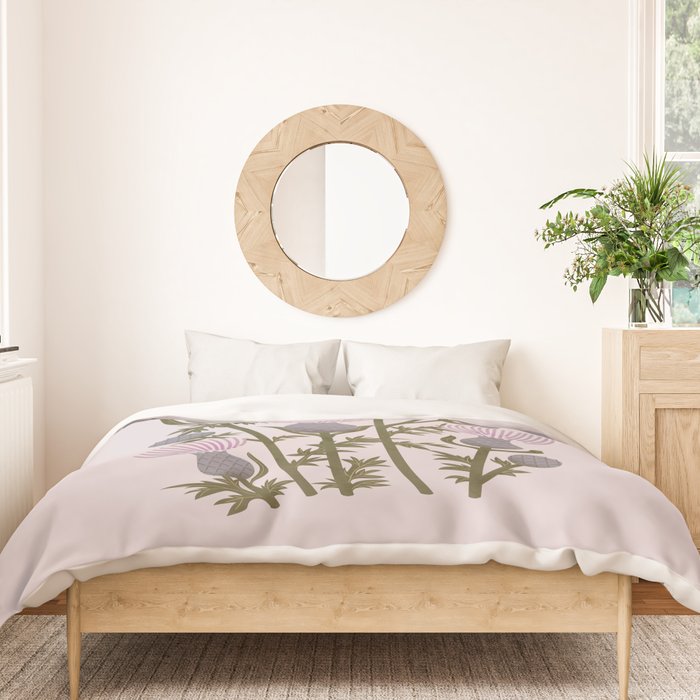 Goldfinch on Purple Thistles Duvet Cover Gallery Image 3