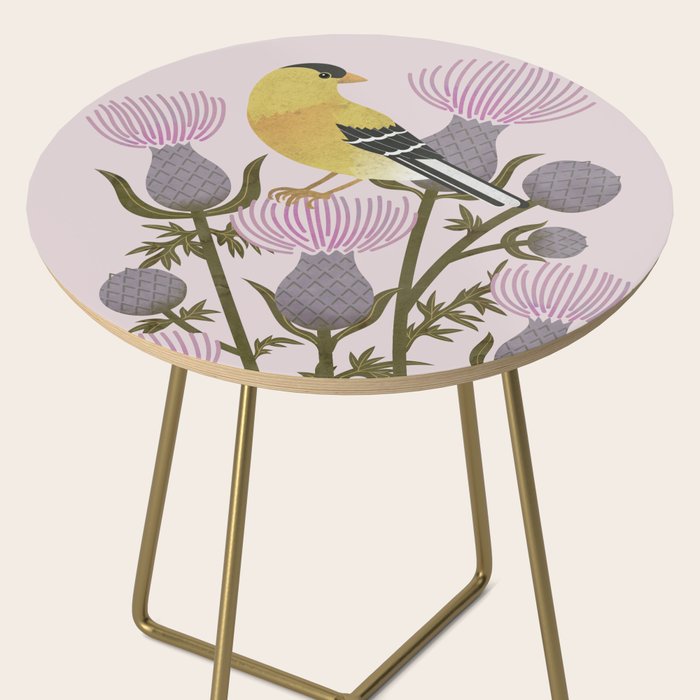 Goldfinch on Purple Thistles Side Table Gallery Image 2