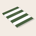 Large Dark Forest Green and White Cabana Tent Stripes Notebook Gallery Image 2