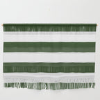 Large Dark Forest Green and White Cabana Tent Stripes Wall Hanging Gallery Image 1