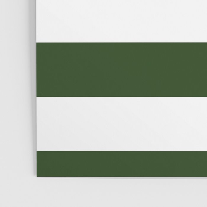 Large Dark Forest Green and White Cabana Tent Stripes Poster Gallery Image 3