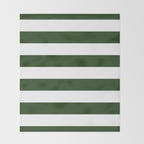 Large Dark Forest Green and White Cabana Tent Stripes Throw Blanket Gallery Image 2