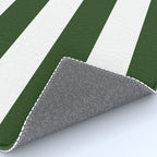 Large Dark Forest Green and White Cabana Tent Stripes Rug Gallery Image 4