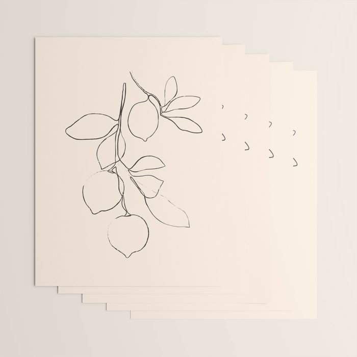 Minimal Lemons Wrapping Paper Gallery Image 3