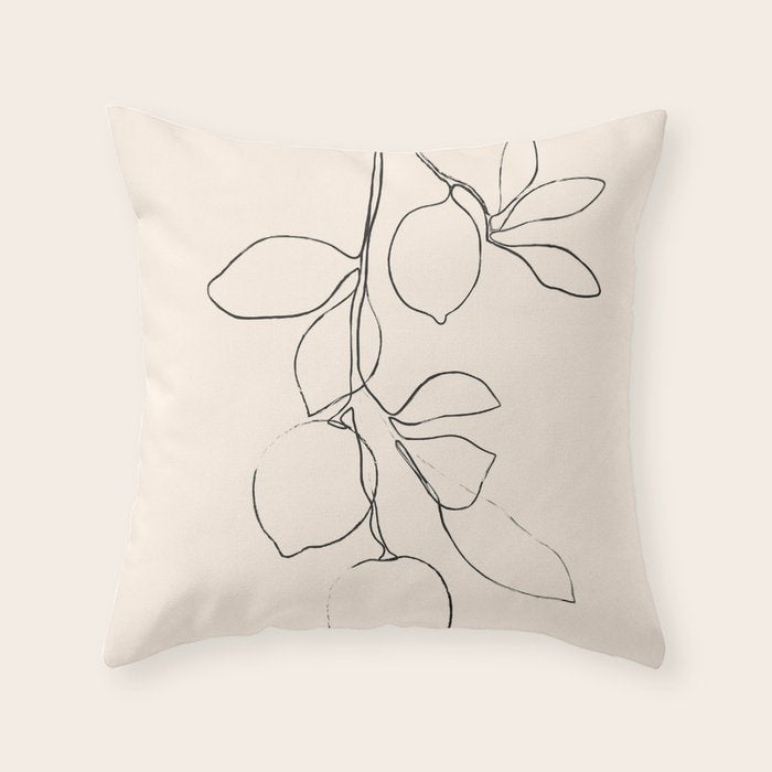 Minimal Lemons Throw Pillow Gallery Image 6