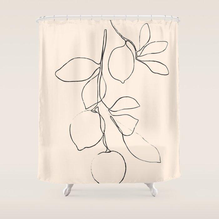 Minimal Lemons Shower Curtain Gallery Image 1